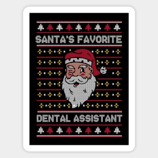 Santa's Favorite Dental Assistant // Funny Ugly Christmas Sweater // Dentist Office Holiday Xmas Magnet